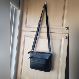 Fossil Black Leather Crossbody Bag